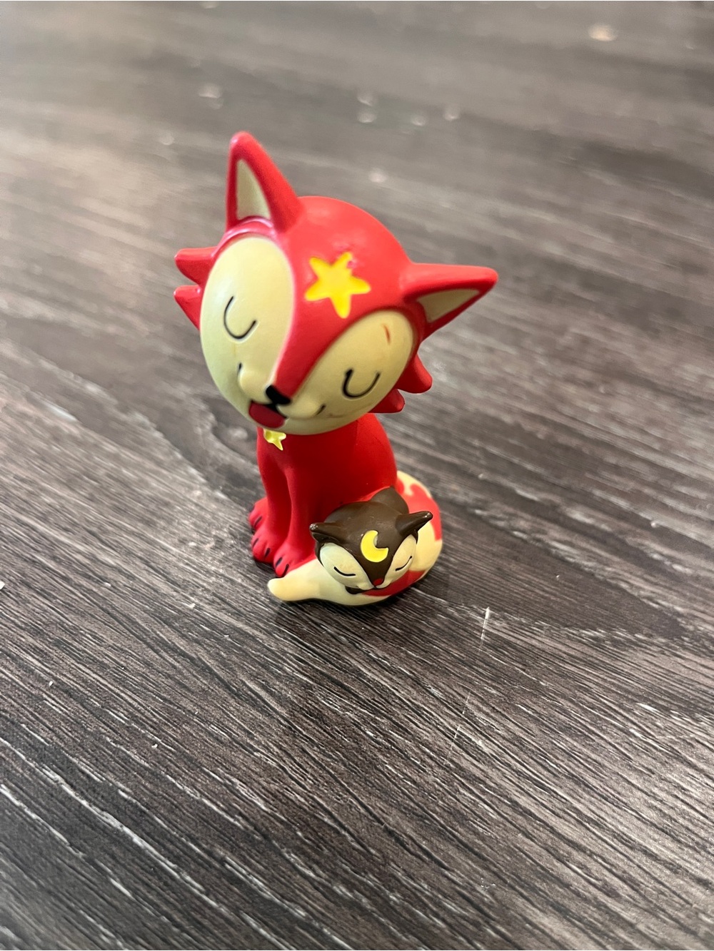 Red & Cream Sleeping Fox Action Figure Toy